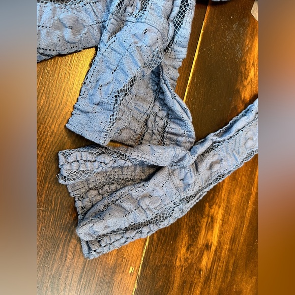 Free People Shayla Lace Mini Dress Women’s L BLUE * Missing Slip* Tunic Bohemian - Picture 8 of 12